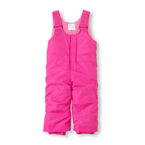 NWT The Children's Place Toddler Girl Snow Overalls Bib Fleece-lined PIN… - Picture 1 of 3